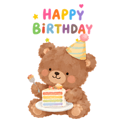 teddy bear with a birthday cake : Big