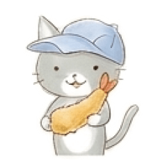 エビフライ大好き！帽子ねこさんの日常