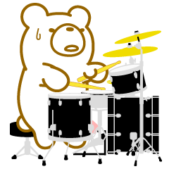 クマだってドラムをたたきます。