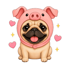 Piggy Pug Stickers