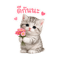 Cute Kitten Stickers for Couples