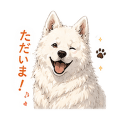サモエド、もこちゃんスタンプ