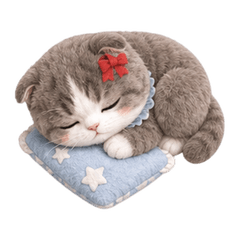 Cuddly Red Bow Kitty (No text)