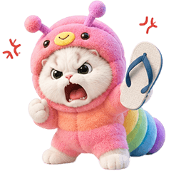 White Cat Rainbow Worm (No Text)