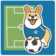 Soccer cheering dog from 1Corgi