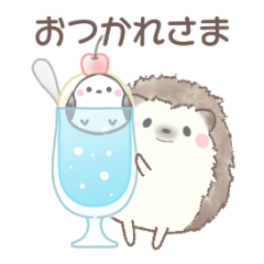 Animated:Hedgehog&Shimaenaga summer