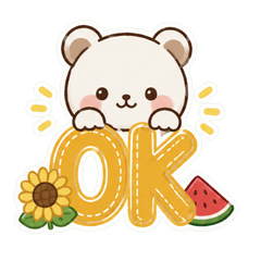 毎日使える♪夏のくまスタンプ