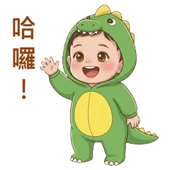 Q Baby 變身小恐龍！可愛日常