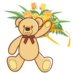 Flower and teddy bear2