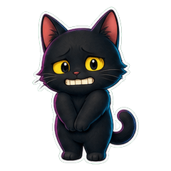 ネオン風黒猫1A