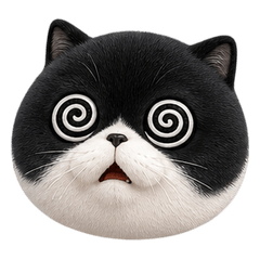 Black White Cat Emoji Many Moods