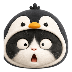 Suede Penguin Cat Emoji Many Moods