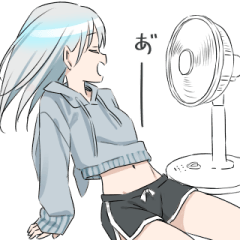 部屋着の女の子(銀髪)7