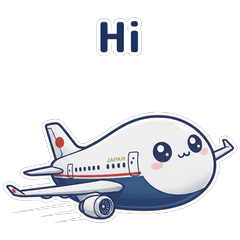 Chibi Plane Stickers Cute Aviation
