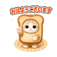 きぐるみ猫の毎日スタンプ (朝ごはん)