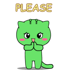 Alien Green Cat : Animated