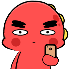 Grumpy Red Dino 6 : Animated Stickers