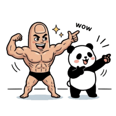 ムキムキ親指×パンダコラボ