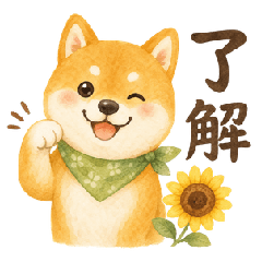 Cute Shiba Inu and Sunflowers!