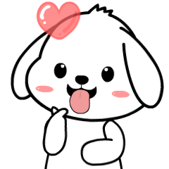 White Dog :  Animated Stickers