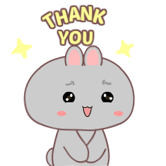 Grey Rabbit : Animated  Stickers