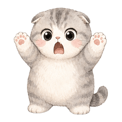 Watercolor Gray Kitten Cutie(No text)
