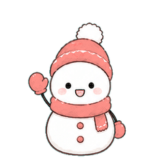 動く！毎日つかえるカラフル雪だるま