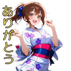 浴衣お姉さんの夏祭りワクワクスタンプ