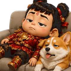Nezha's Daily Life: Big 3D Stickers