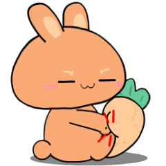 Baby Rabbit Orange :  Animated