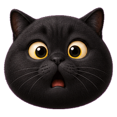Black Cat Cutie Emoji Many Moods 25