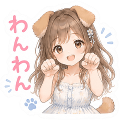 Cute Dog-Eared Girl Daily Stickers