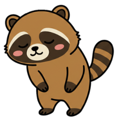 Cute and Funny Raccoon Dog Stickers