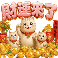 奶油招財貓・招財好運來