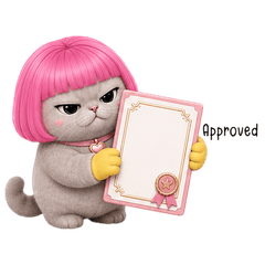 Pink Bob Grumpy Office Cat (EN)