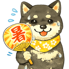 毎年使えるかわいい柴犬の夏うちわスタンプ