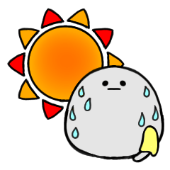 無表情さん　1　夏を感じるスタンプ