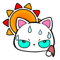 怒ってる乙女猫　１　夏を感じるスタンプ