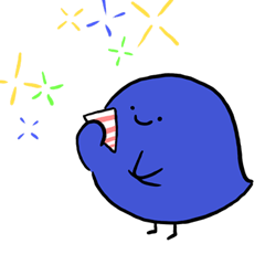 Happy blue bird bubble