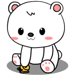 White Kid Bear : Animated Stickers