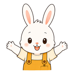 Gentle White Rabbit Everyday Words