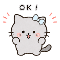 Uchi no Ko Biyori | Gray Ribbon Cat