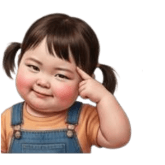 [No text]A chubby, sassy girl.