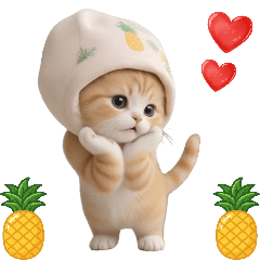 cute pain cap cat reaction