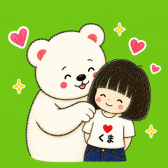 Pirokuma & Girl: Encouragement Stickers