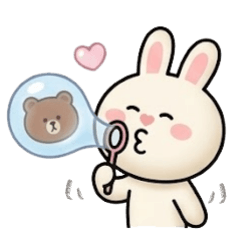 Cute Teddy and Bunny sticker 42