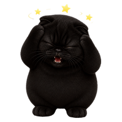 Chubby Black Kitten Charm(TWN)