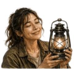 [No text]A woman who loves camping
