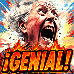 Shouting Spanish elderly person