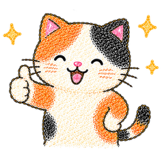 Tiny Calico Cat Stickers11